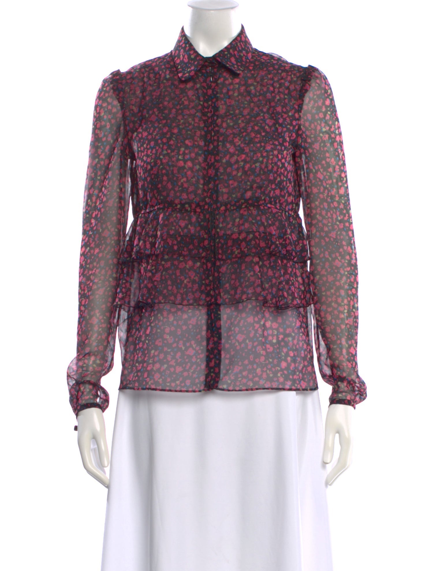 Cacharel Floral Print Long Sleeve Blouse