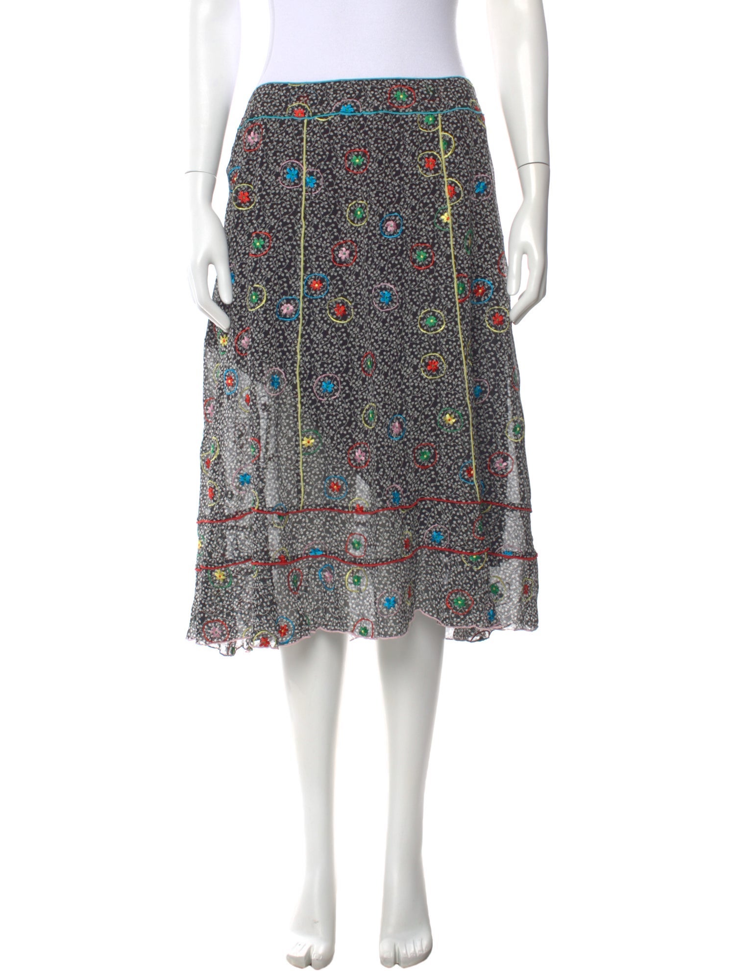 Cacharel Silk Knee-Length Skirt