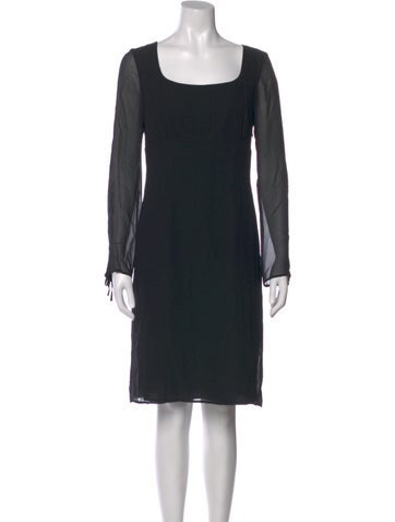 Pre-owned Cacharel Silk Knee-length Dress In Black