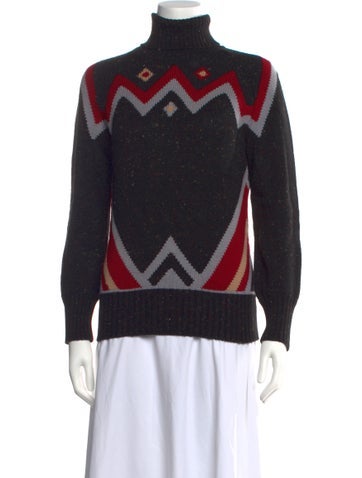 Pre-owned Cacharel Wool Patterned Sweater In Black
