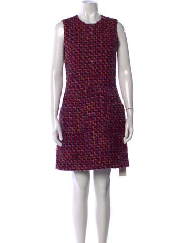 Pre-owned Cacharel Virgin Wool Mini Dress In Purple