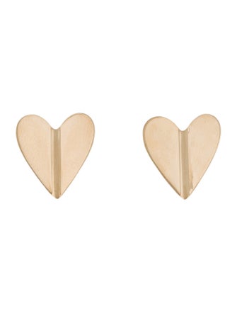 Cadar 18k Endless Wings of Love Folded Heart Stud Earrings