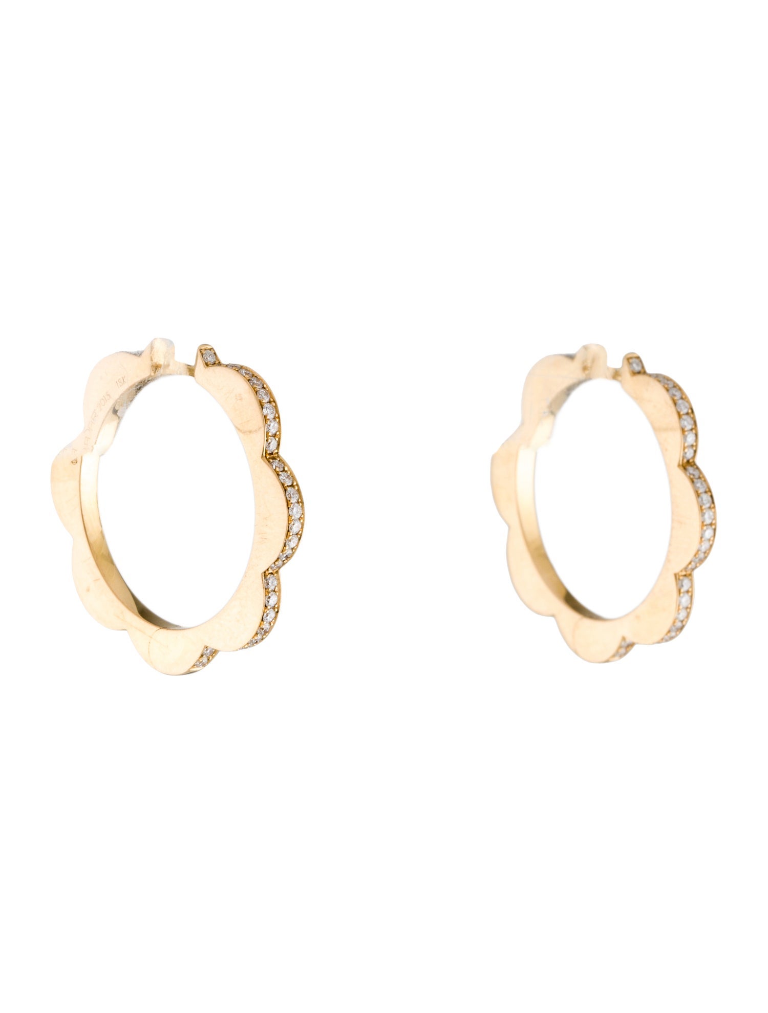 Cadar 18K Diamond Bloom Hoop Earrings