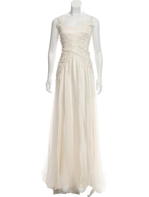 Catherine Deane Embroidered Mesh Gown