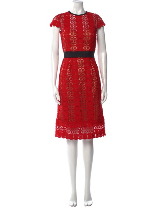 Catherine Deane Colorblock Pattern Knee-Length Dress
