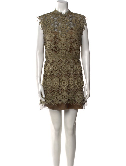 Catherine Deane Lace Pattern Mini Dress