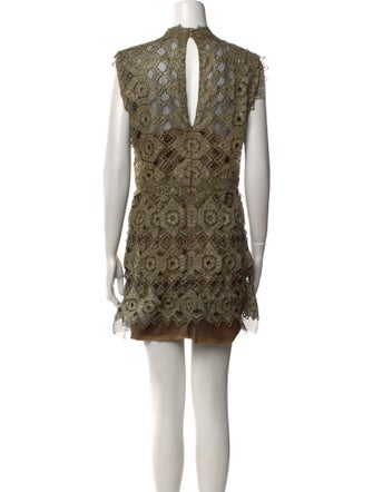Catherine Deane Lace Pattern Mini Dress