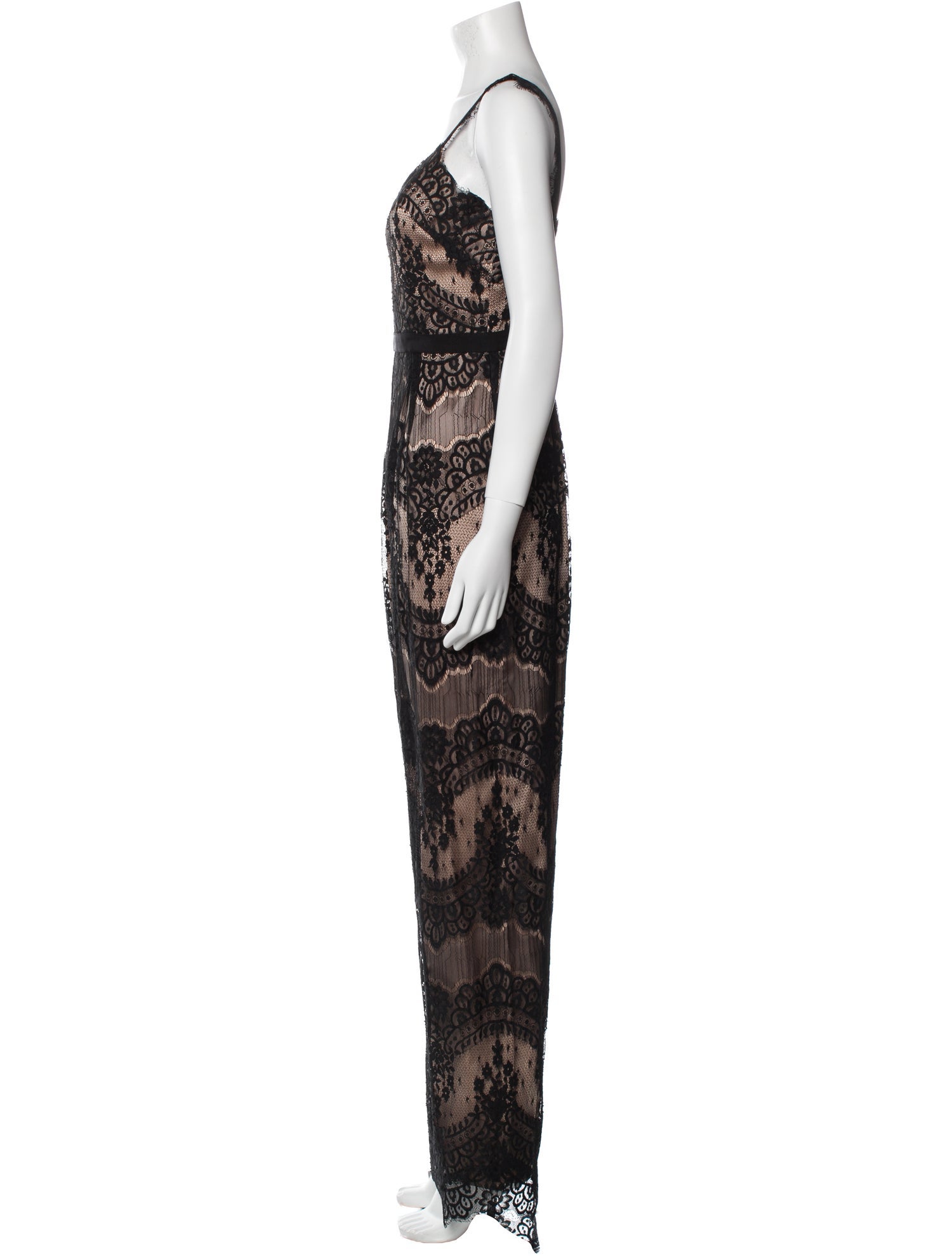 Catherine Deane Lace Pattern V-Neck Jumpsuit