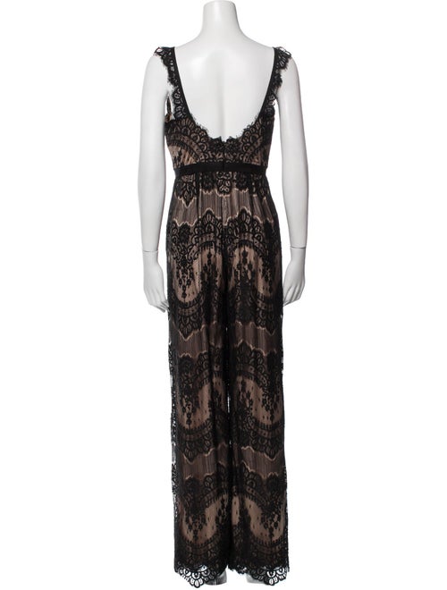 Catherine Deane Lace Pattern V-Neck Jumpsuit