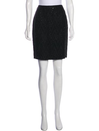 Carmen Marc Valvo Embellished Knee-Length Skirt