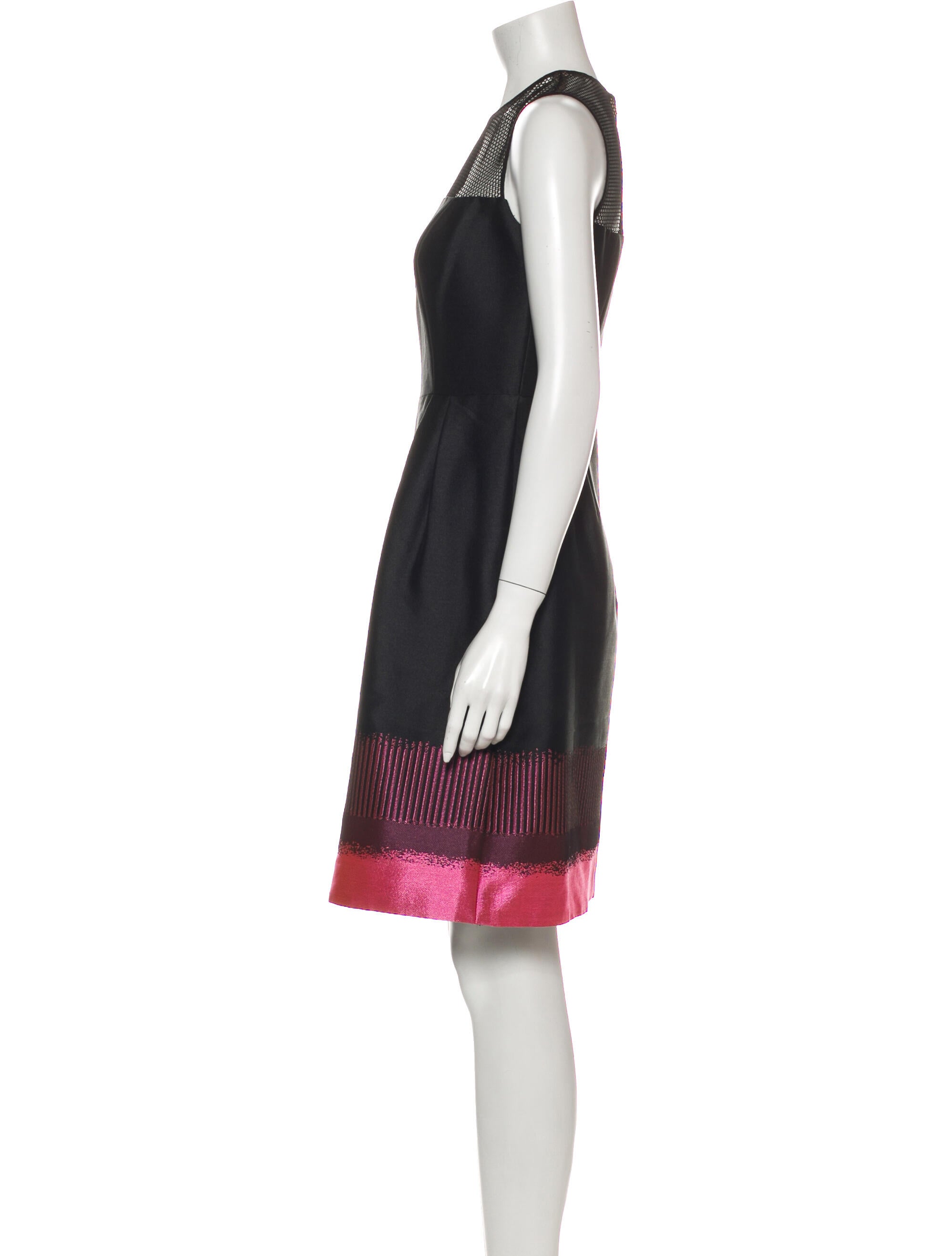 Carmen Marc Valvo Crew Neck Knee-Length Dress