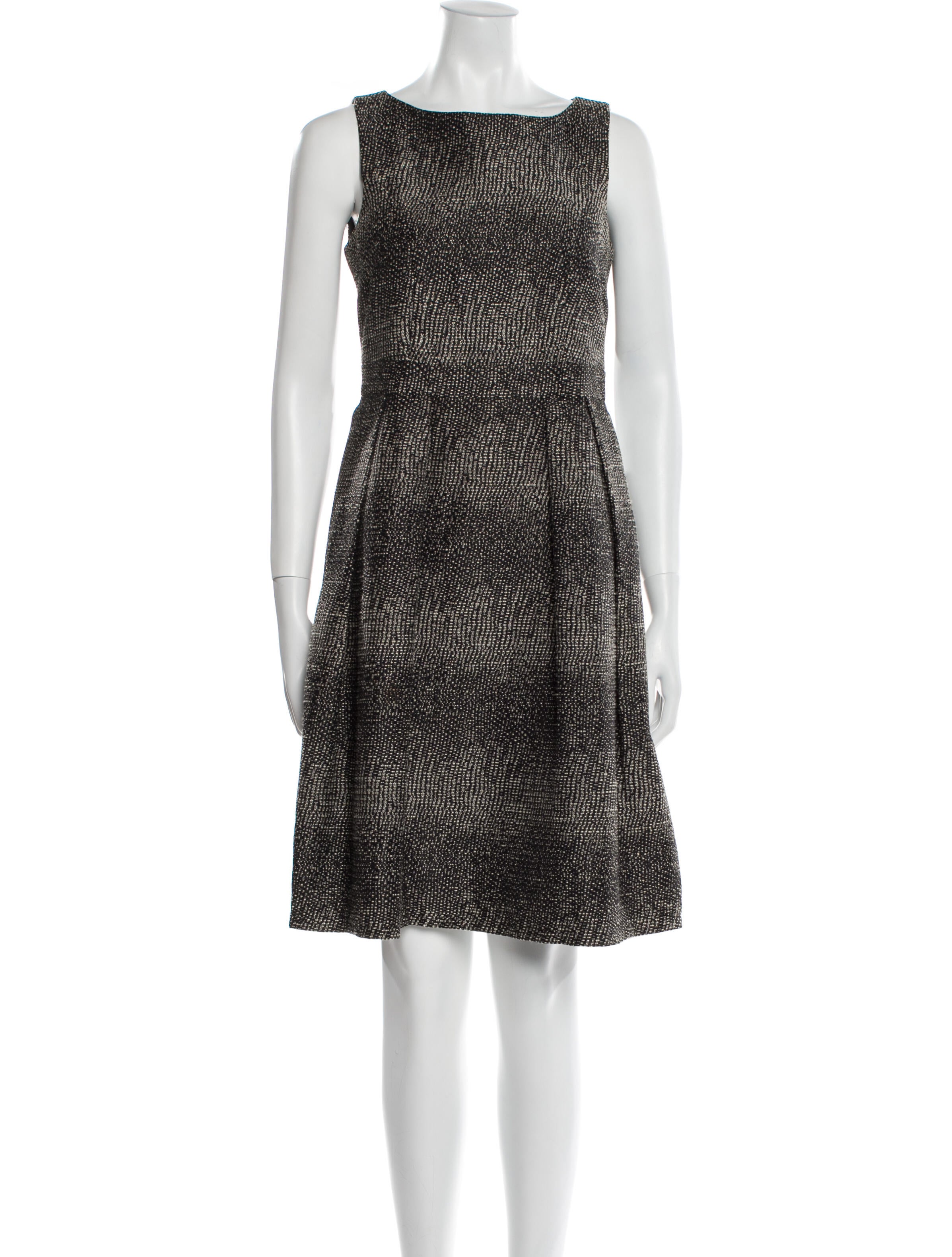 Carmen Marc Valvo Bateau Neckline Knee-Length Dress