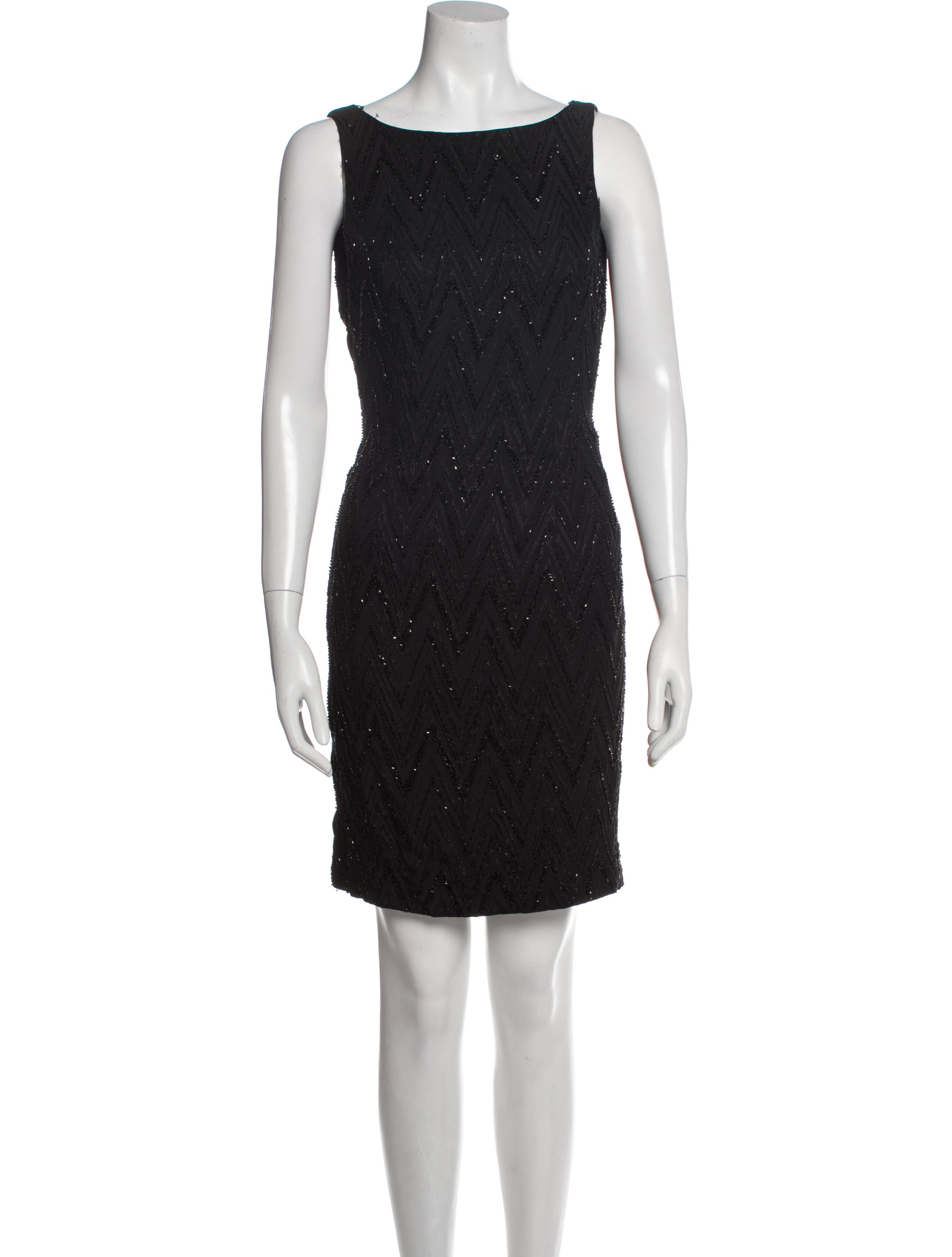 Carmen Marc Valvo Bateau Neckline Mini Dress