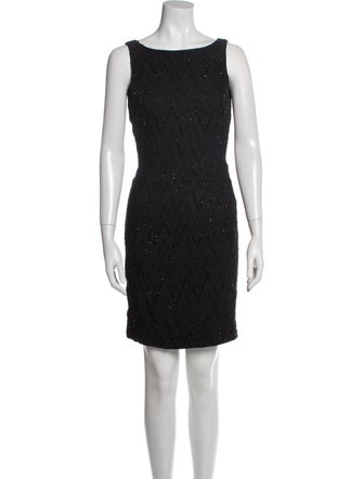 Carmen Marc Valvo Bateau Neckline Mini Dress