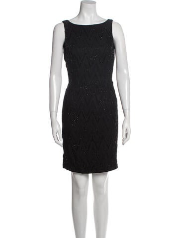 Carmen Marc Valvo Dresses Bateau Neckline Mini Dress US 6 | M