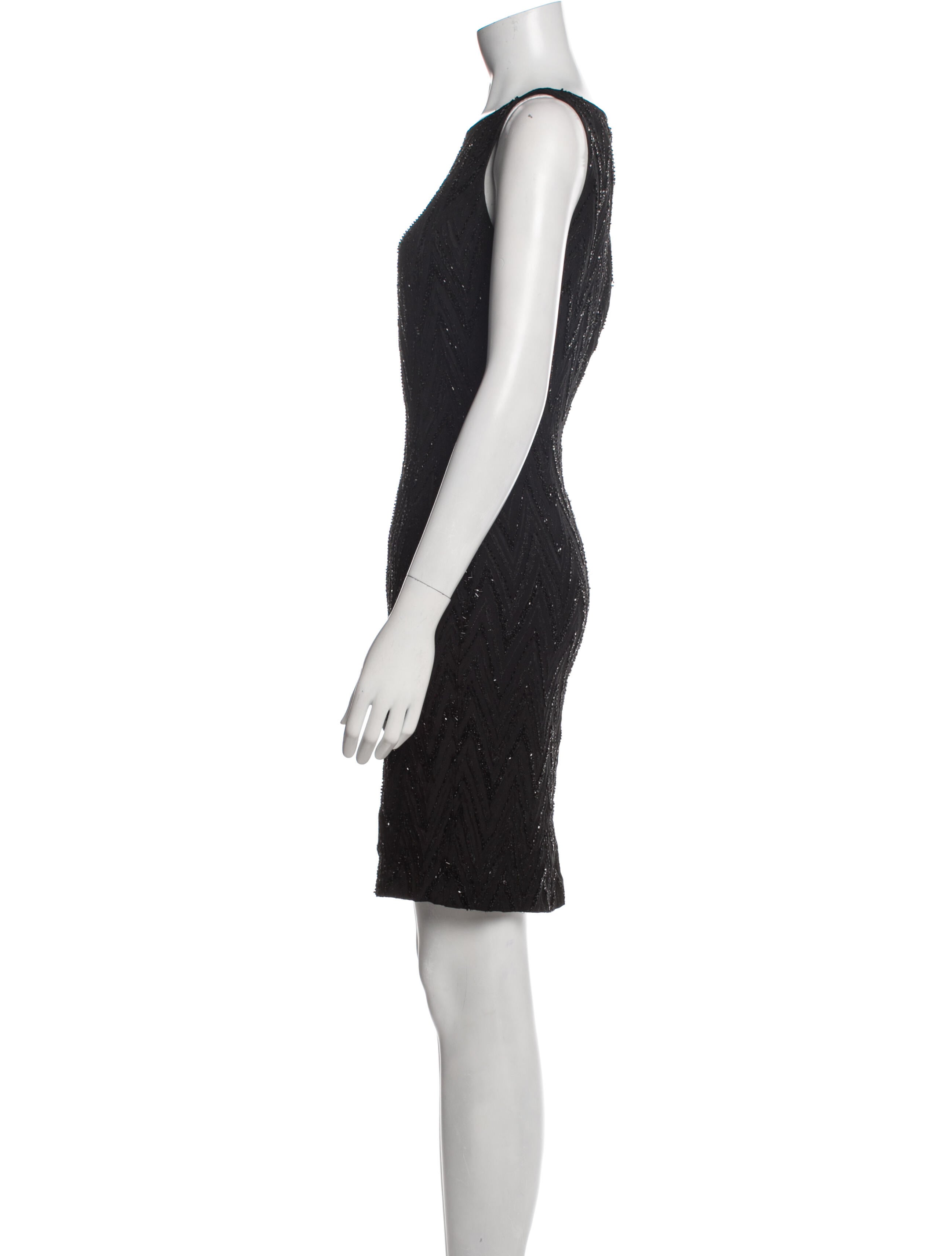 Carmen Marc Valvo Bateau Neckline Mini Dress