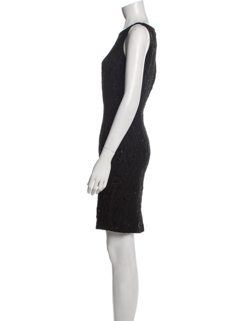 Carmen Marc Valvo Bateau Neckline Mini Dress
