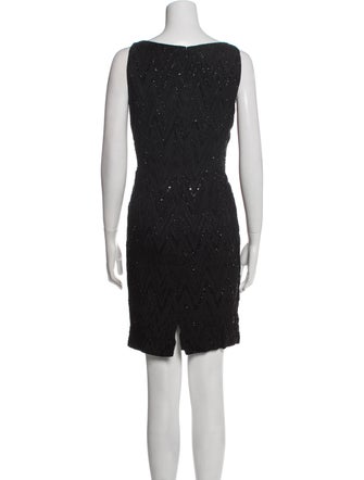Carmen Marc Valvo Bateau Neckline Mini Dress
