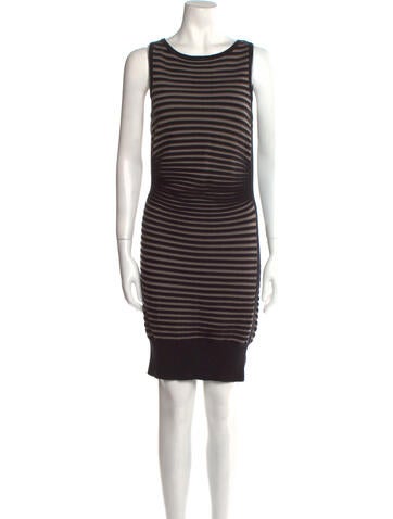 Carmen Marc Valvo Dresses Striped Knee-Length Dress S