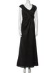 Carmen Marc Valvo V-Neck Long Dress