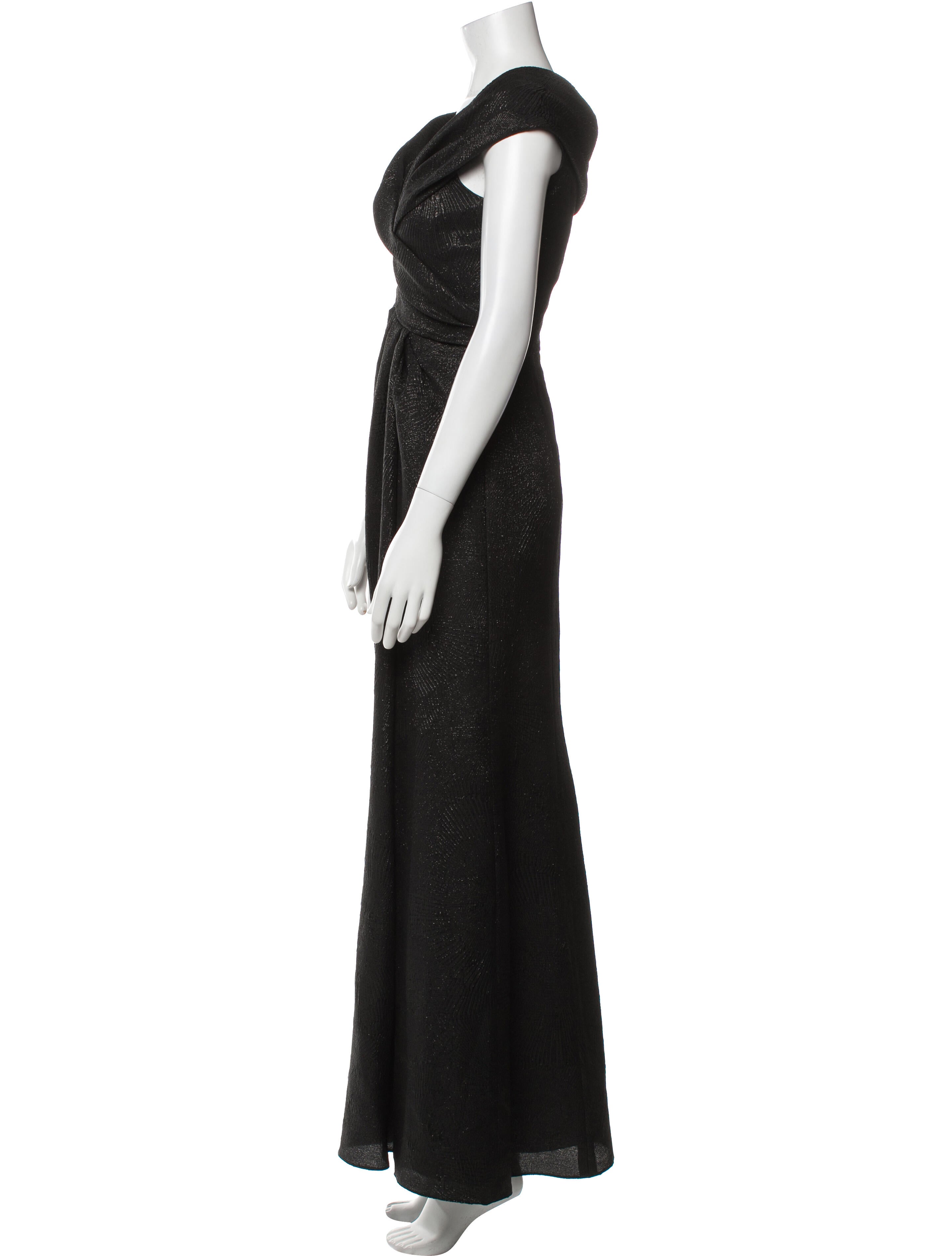 Carmen Marc Valvo V-Neck Long Dress