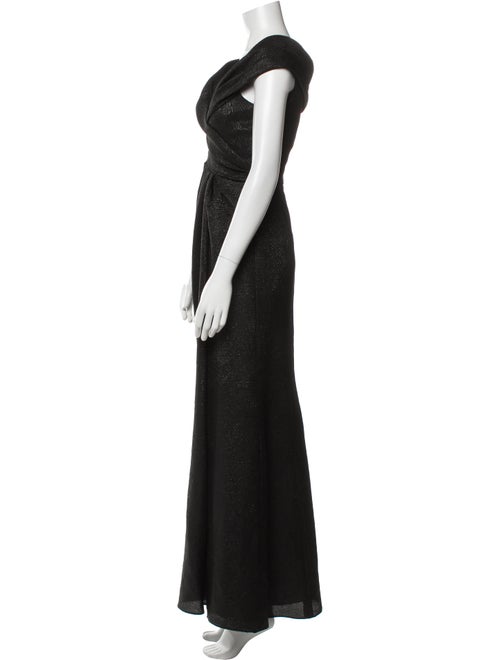 Carmen Marc Valvo V-Neck Long Dress