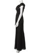 Carmen Marc Valvo V-Neck Long Dress