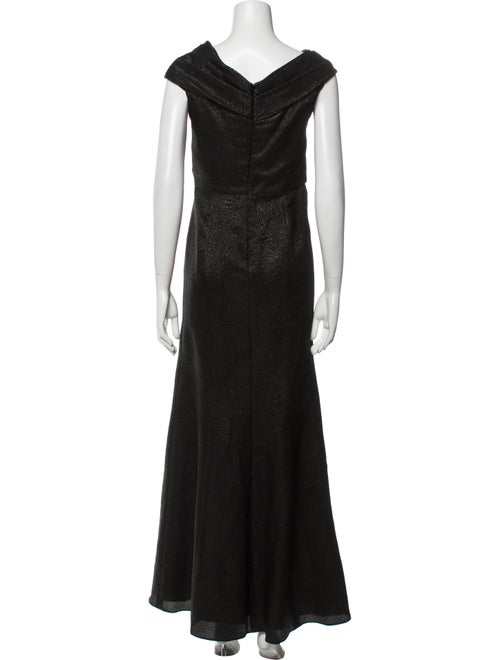 Carmen Marc Valvo V-Neck Long Dress