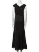 Carmen Marc Valvo V-Neck Long Dress