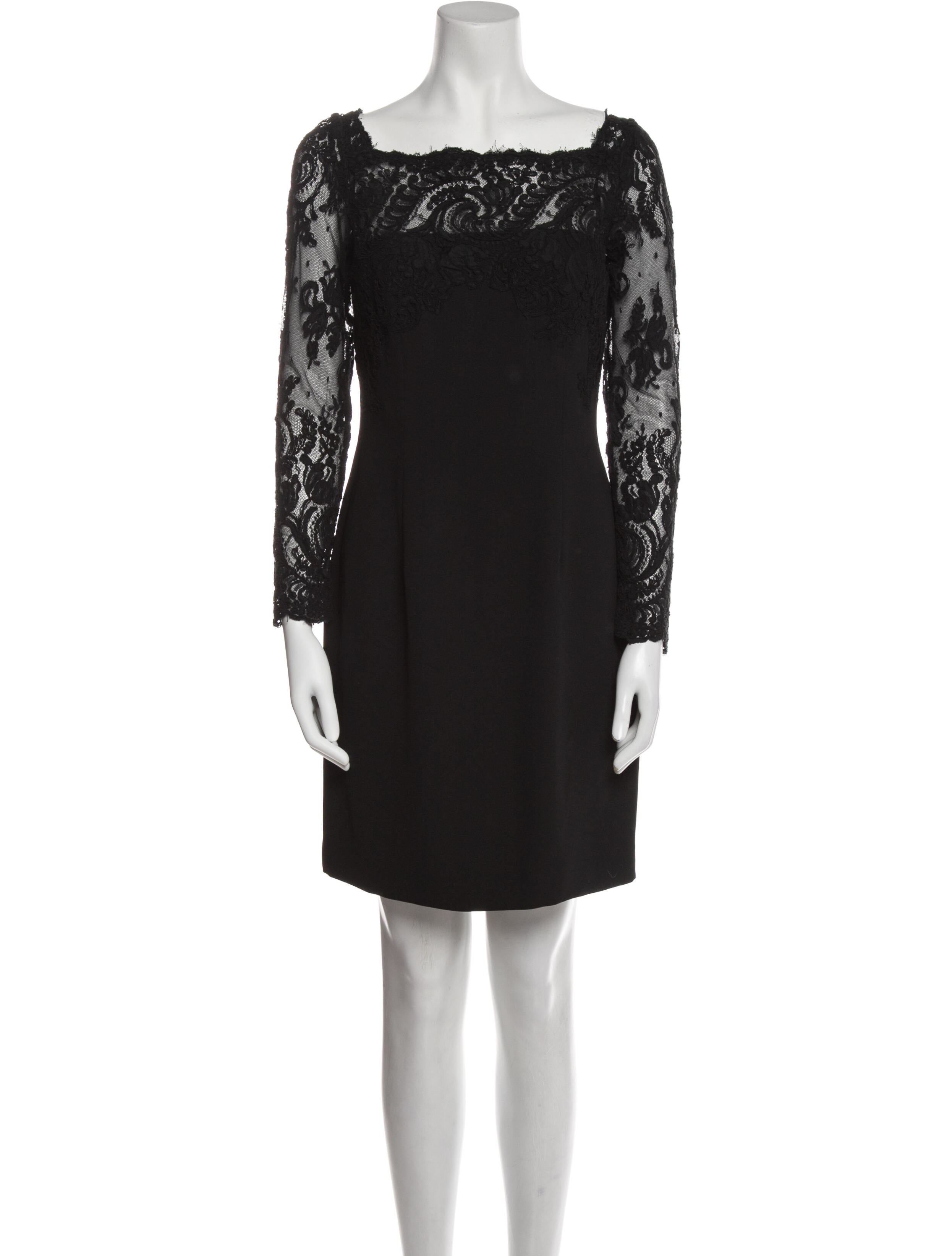 Carmen Marc Valvo Lace Pattern Mini Dress