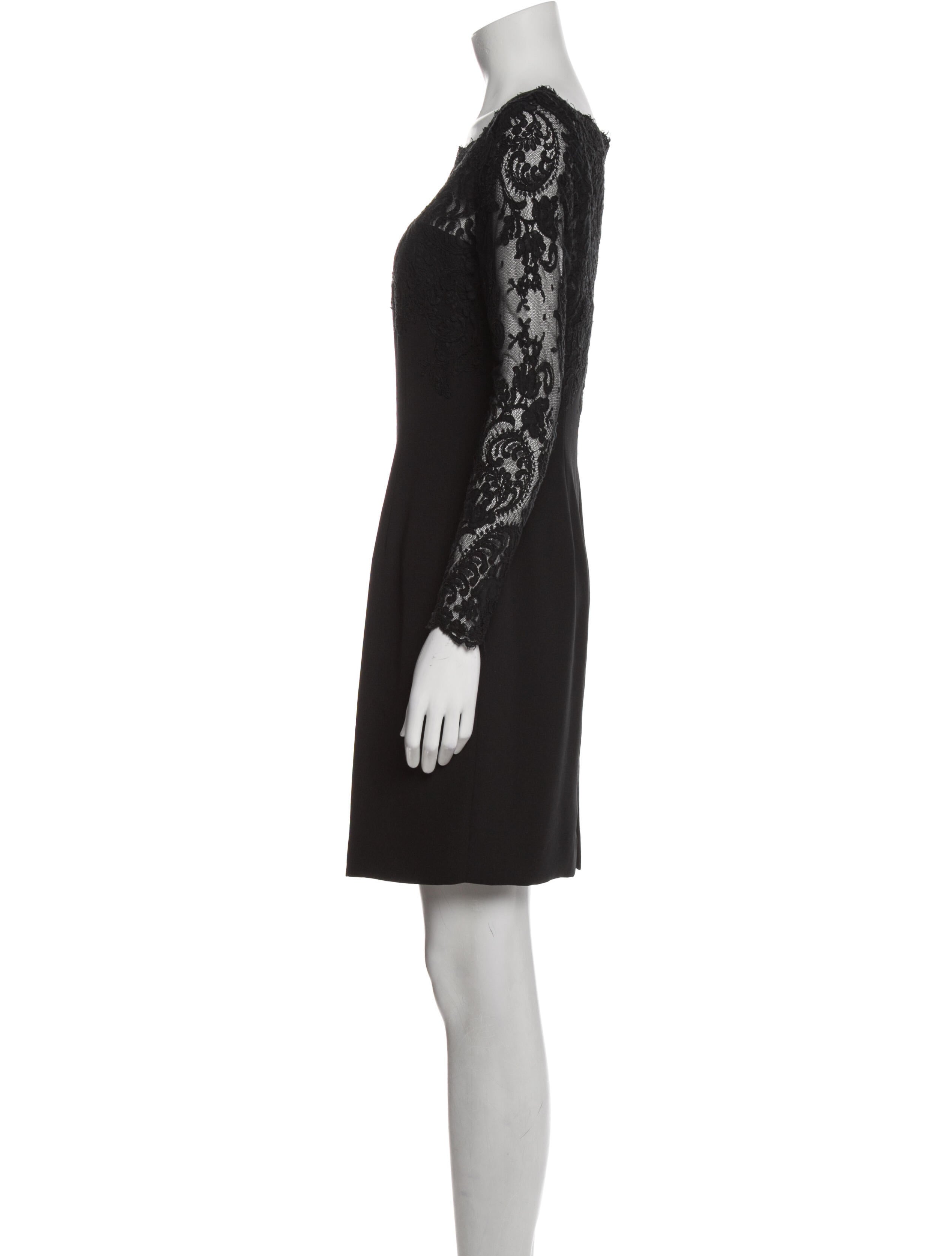Carmen Marc Valvo Lace Pattern Mini Dress