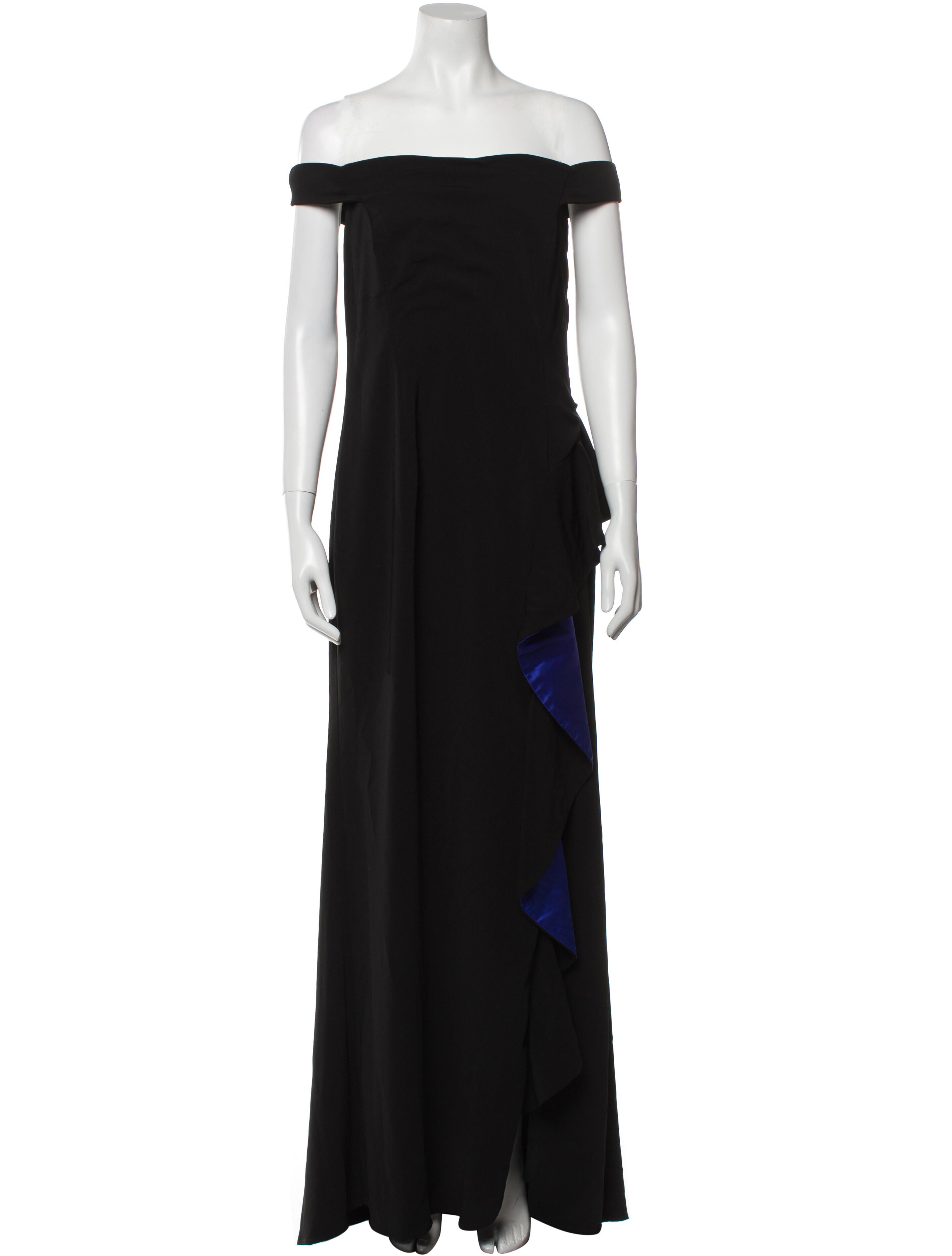 Carmen Marc Valvo Off-The-Shoulder Long Dress