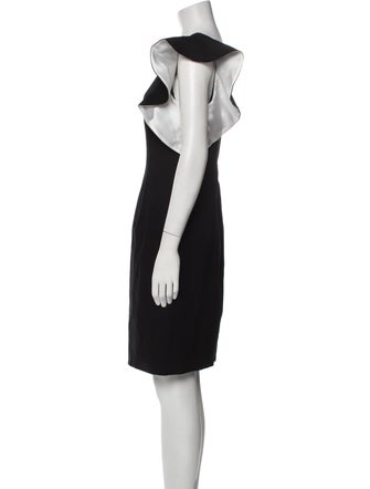 Carmen Marc Valvo One-Shoulder Knee-Length Dress
