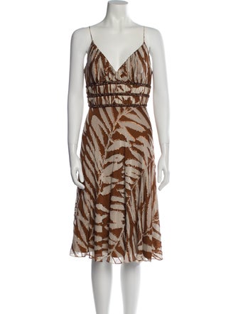 Carmen Marc Valvo Printed Midi Length Dress