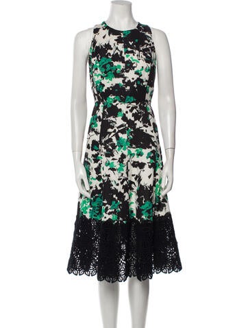 Carmen Marc Valvo Dresses Lace Pattern Midi Length Dress US 6 | M