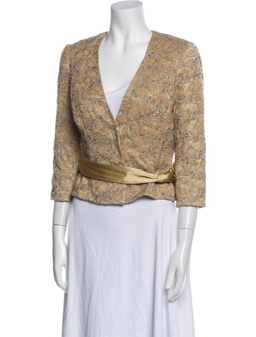 Carmen Marc Valvo Printed Evening Jacket