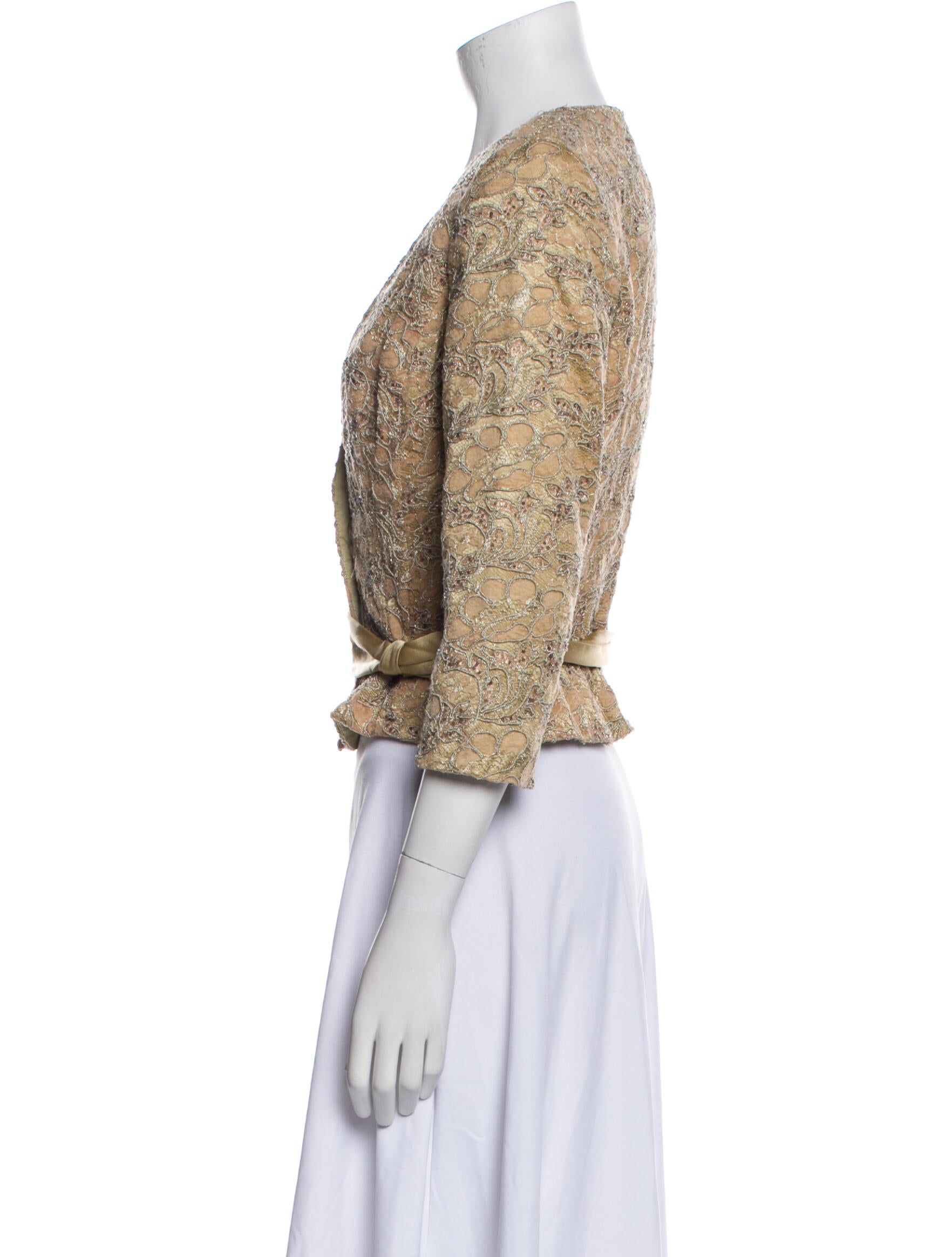 Carmen Marc Valvo Printed Evening Jacket