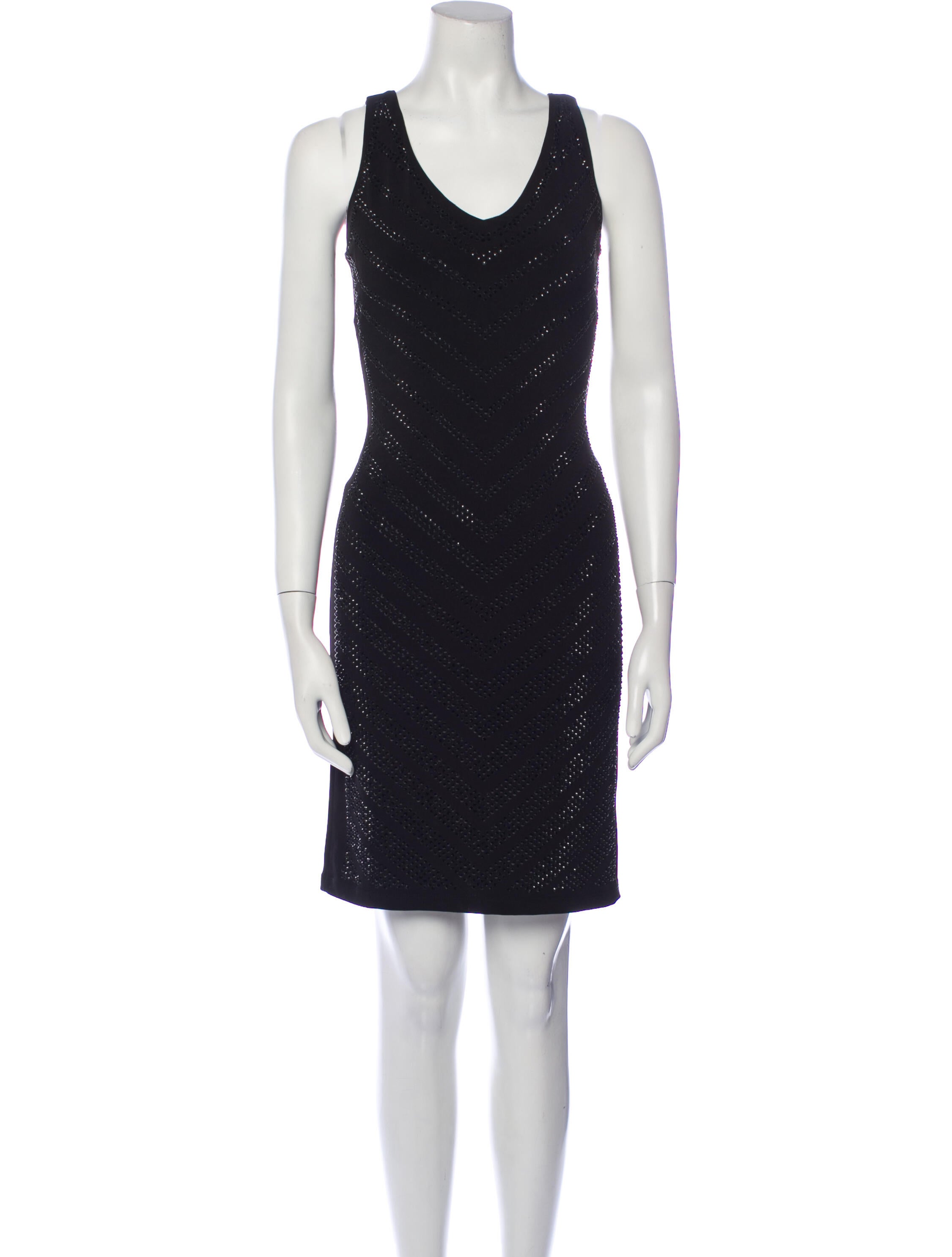 Carmen Marc Valvo Scoop Neck Knee-Length Dress