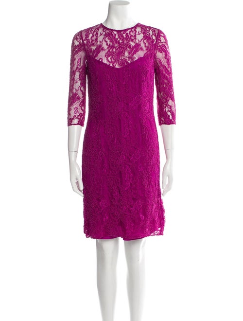 Carmen Marc Valvo Lace Pattern Mini Dress