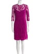 Carmen Marc Valvo Lace Pattern Mini Dress
