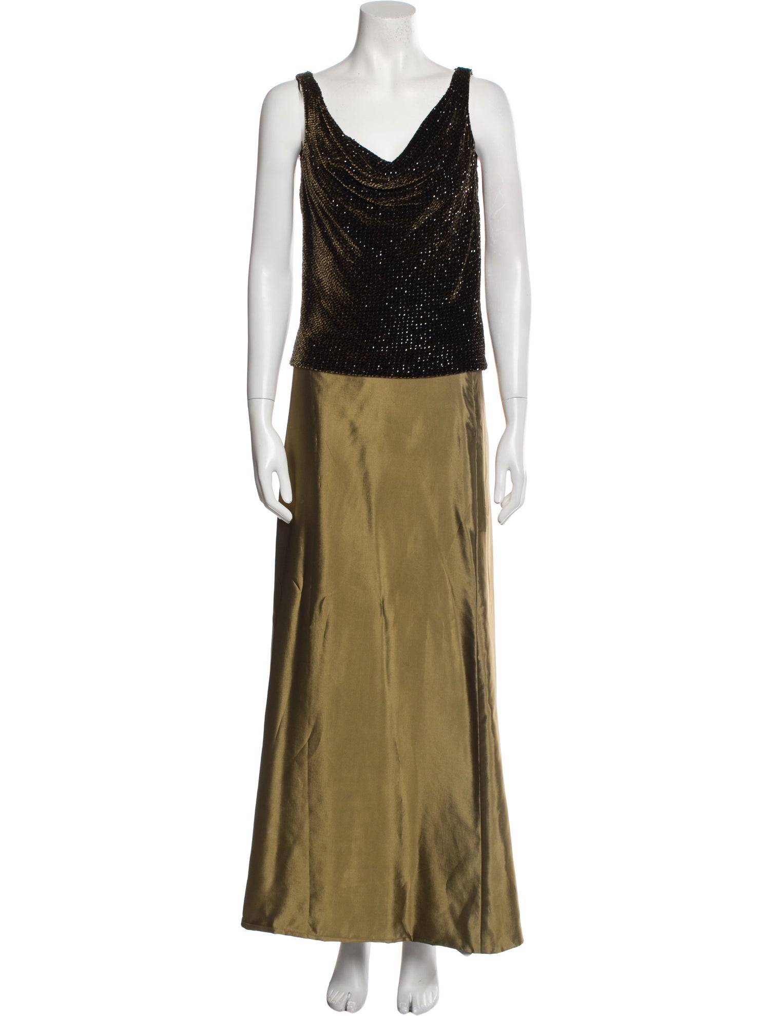 Carmen Marc Valvo Colorblock Pattern Beaded Accents Skirt Set