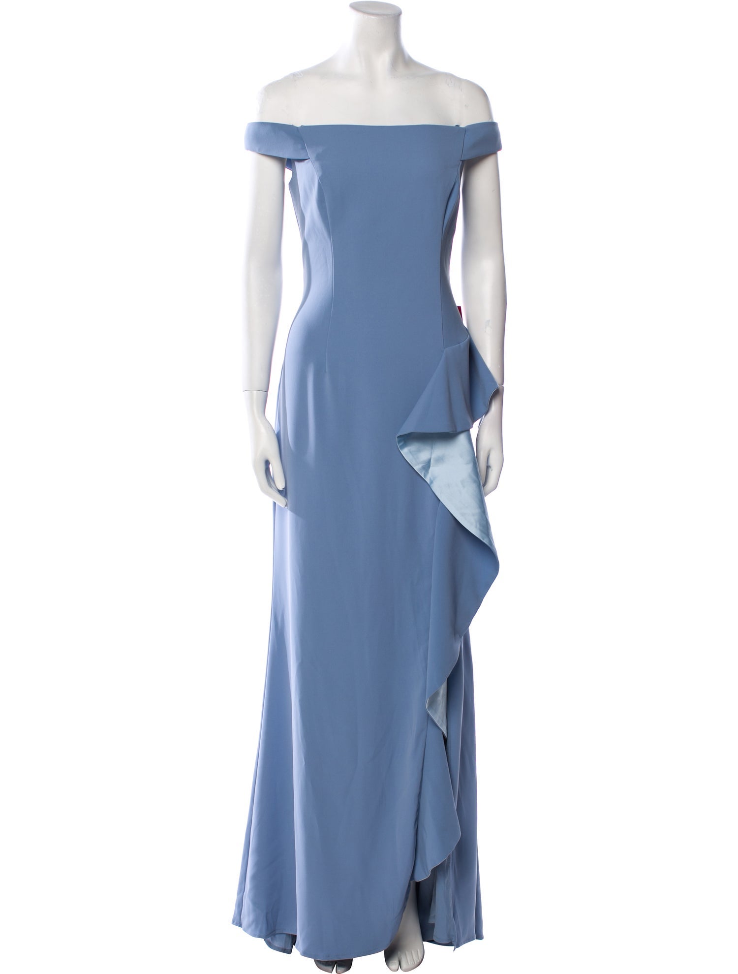 Carmen Marc Valvo Off-The-Shoulder Long Dress