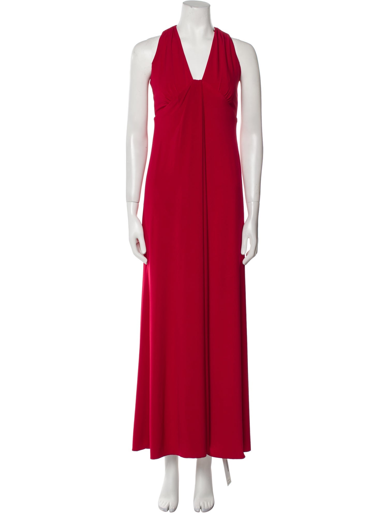Carmen Marc Valvo V-Neck Long Dress