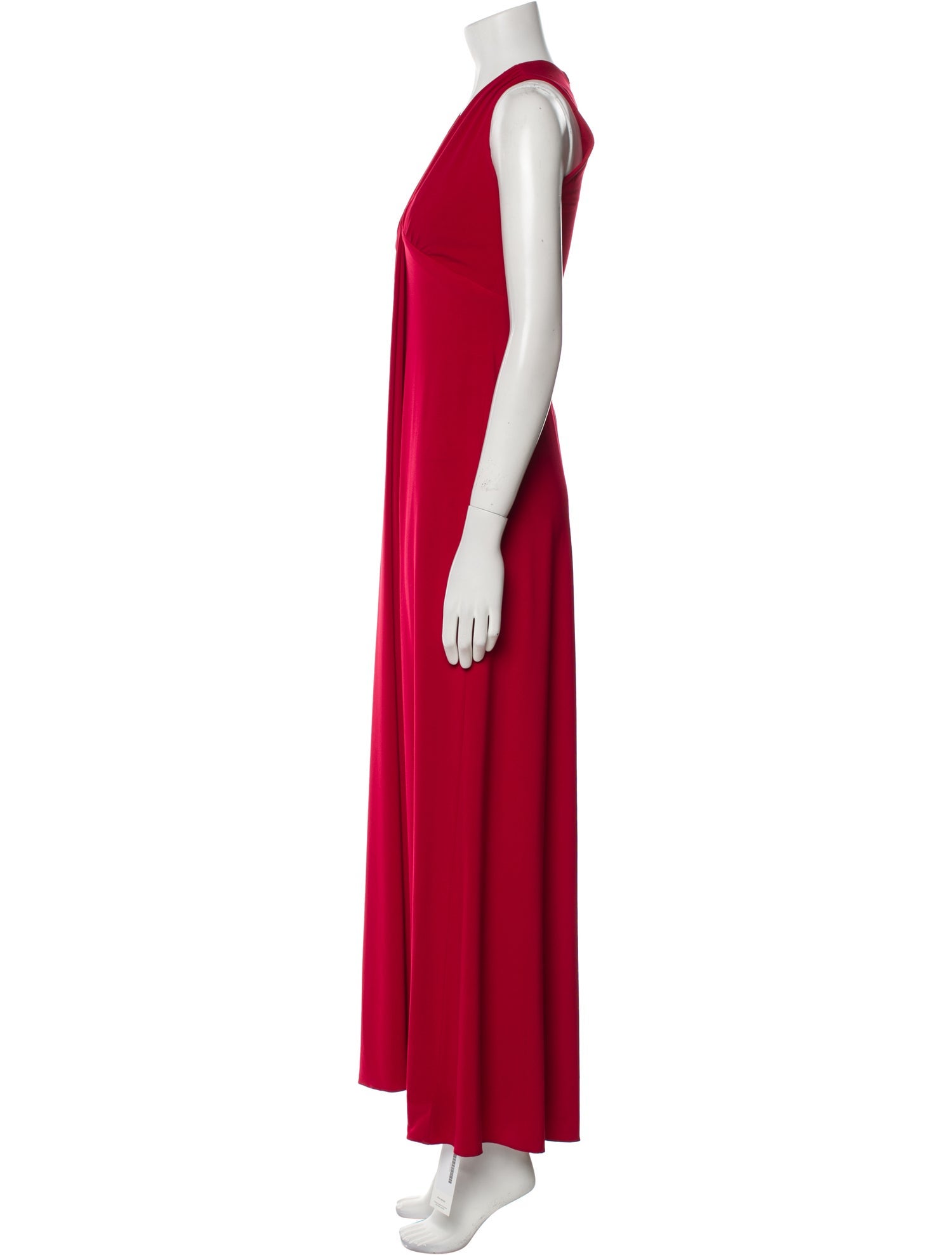 Carmen Marc Valvo V-Neck Long Dress