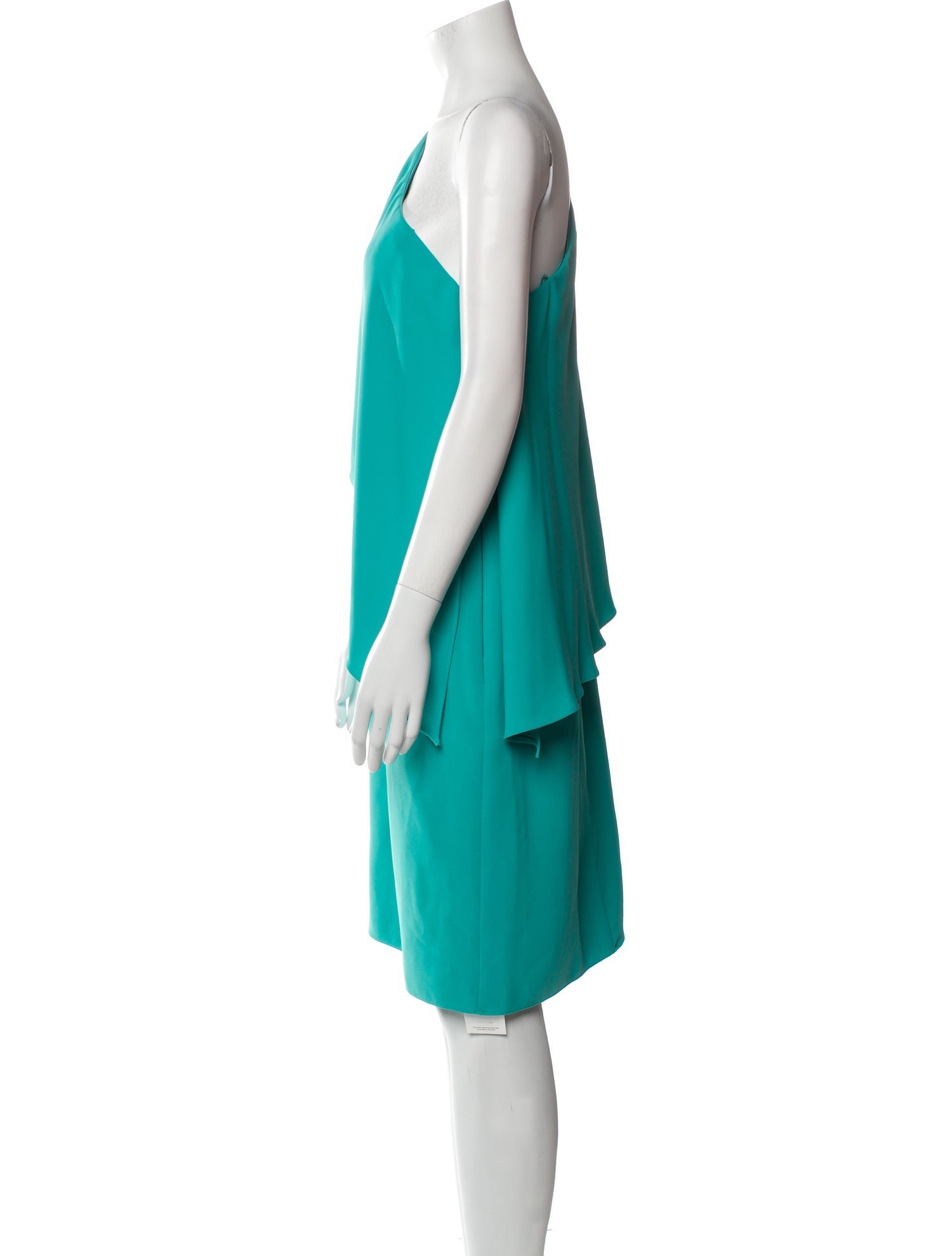 Carmen Marc Valvo One-Shoulder Midi Length Dress