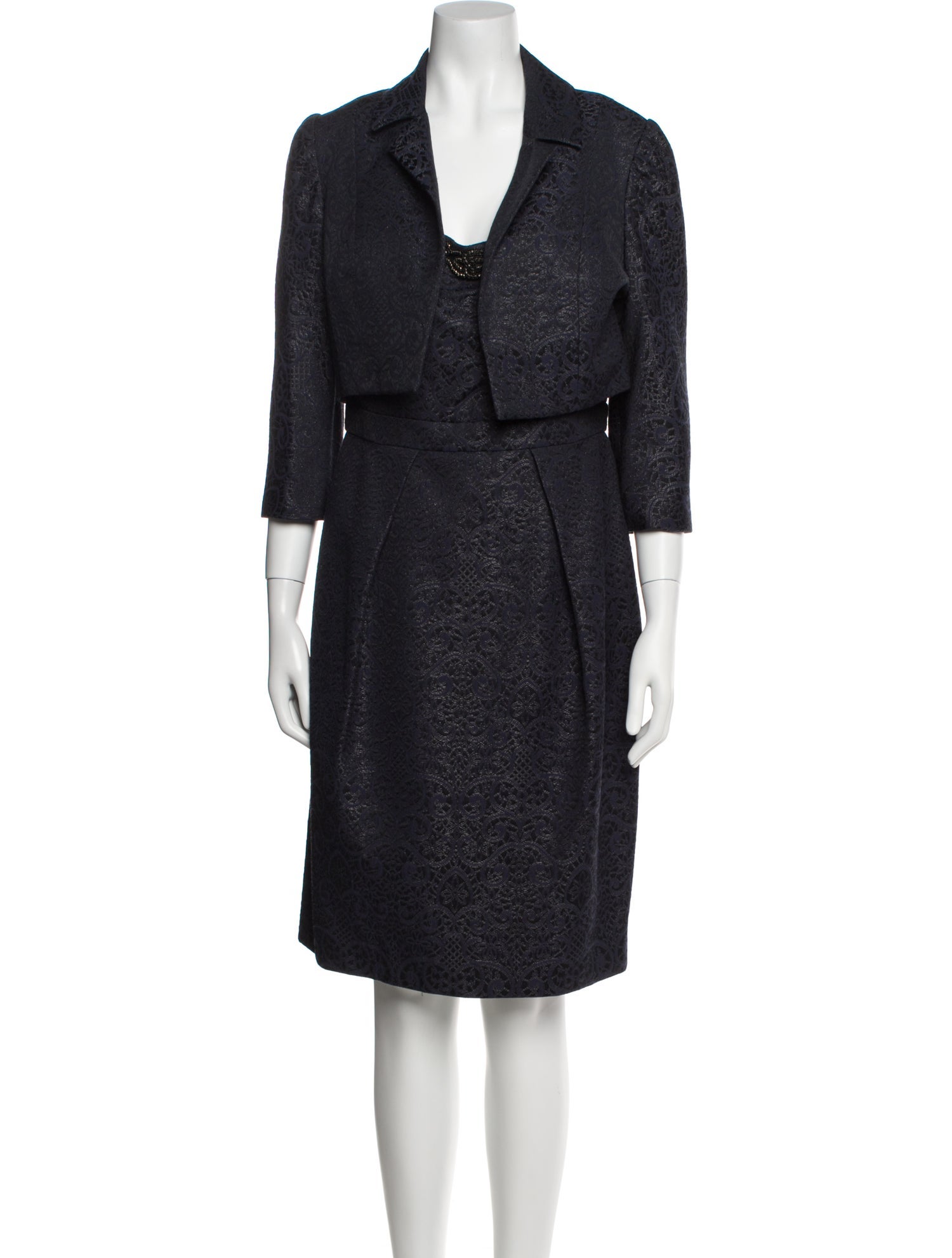 Carmen Marc Valvo Beaded Accents Dress Set