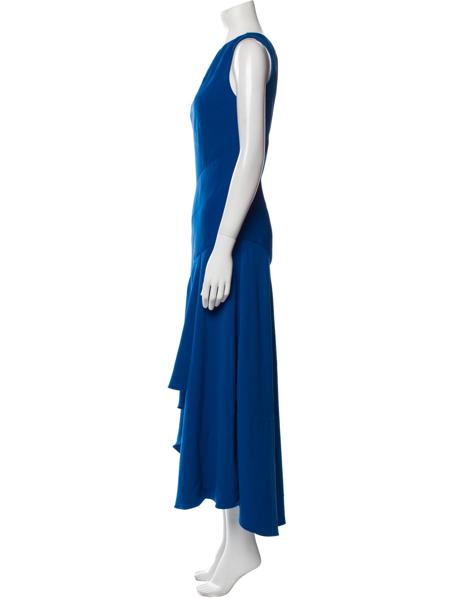 Carmen Marc Valvo One-Shoulder Midi Length Dress
