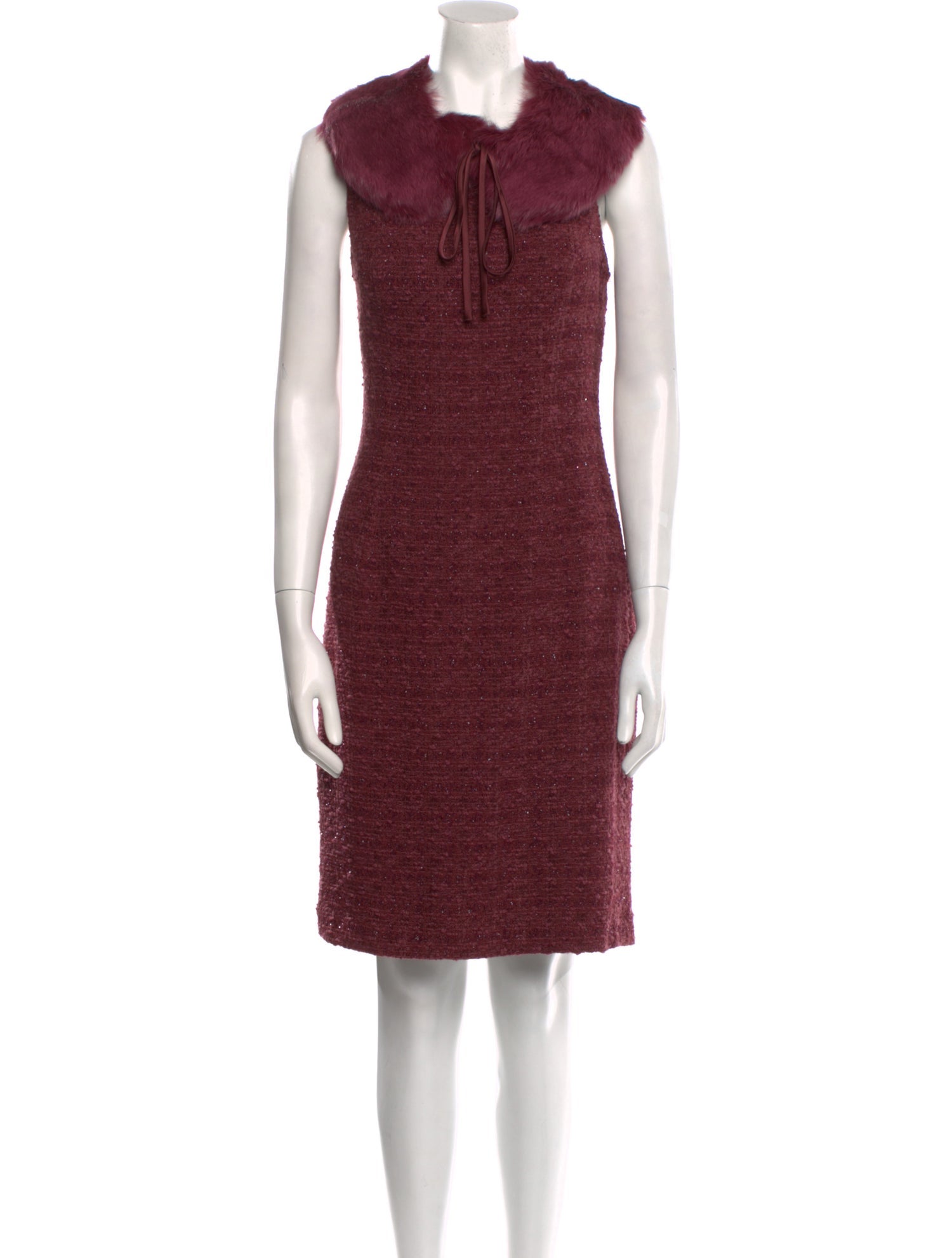 Carmen Marc Valvo Crew Neck Knee-Length Dress