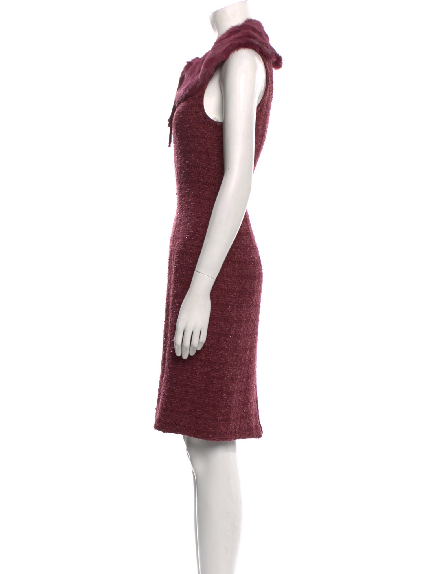 Carmen Marc Valvo Crew Neck Knee-Length Dress