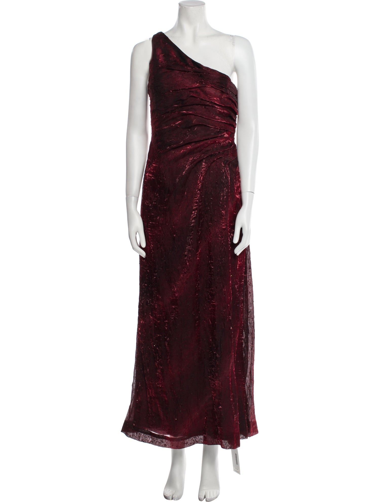 Carmen Marc Valvo One-Shoulder Long Dress